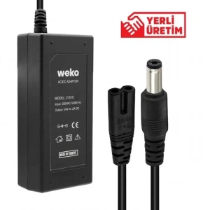 Hubrendy SH Weko 24 Volt - 2 Amper Plastik Kasa Masaüstü Adaptör 5.5 X 2.5 Uç