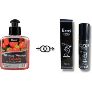 Hubrendy Bez Süper Çilek Aromalı Cinsel Masaj Yağı 100 ml + Eros G.ctrci Sprey 20 ml