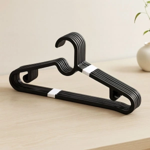 Hubrendy Tedarik 10lu Siyah Slim Plastik Elbise Askısı