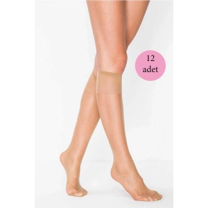Hubrendy Tedarik 12 Adet Süper Ince 15 den Mat Pantolon Çorabı Bronz