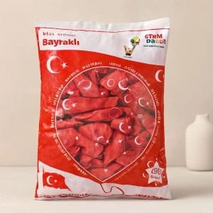 Hubrendy Tedarik 12 inç Bayraklı Lateks Balon - 100lü Paket