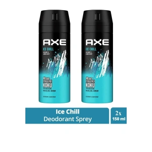 Hubrendy Tedarik 2 Adet Axe Ice Chill Erkek Deodorant Sprey 150 ml