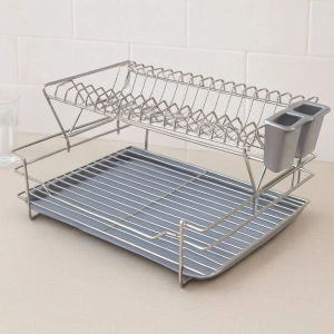 Hubrendy Tedarik 2 Katlı Metal Tabaklık - Mutfak Kurutma Rafı