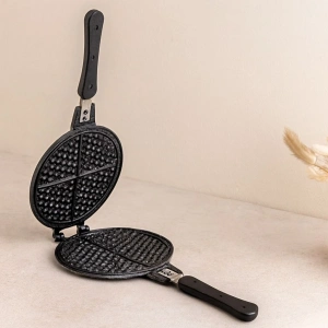 Hubrendy Tedarik 20 cm Granit Döküm Waffle Tava - Bakalit Saplı