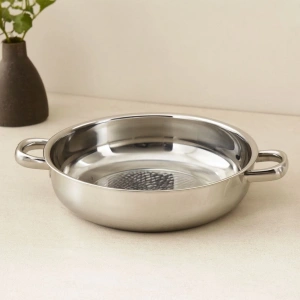 Hubrendy Tedarik 24 cm Kulplu Basık Metal Süzgeç