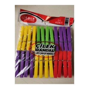 Hubrendy Tedarik 24 Plastik Çilek Mandal Royaleks-L003