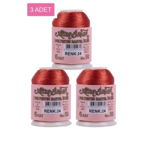 Hubrendy Tedarik 3 Adet Altınbaşak Oya ve Dantel İpi 20 gr - Royaleks - No: 024