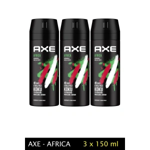 Hubrendy Tedarik 3 Adet Axe Africa Erkek Deodorant Sprey 150 ml