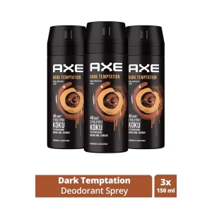 Hubrendy Tedarik 3 Adet Axe Dark Temptatıon Bay Parfüm Kofre 150 ml