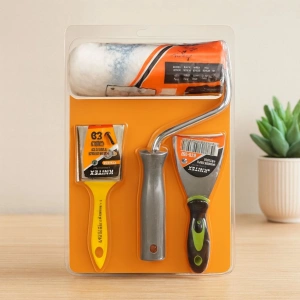 Hubrendy Tedarik 3 Parça Boyacı Seti - Spatula, Kestirme Fırça, 20 cm Boya Rulo