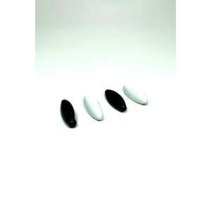 Hubrendy Tedarik 4 Adet Plastik Çengelli Eşarp Ve Şal İğnesi Siyah Beyaz 4 cm