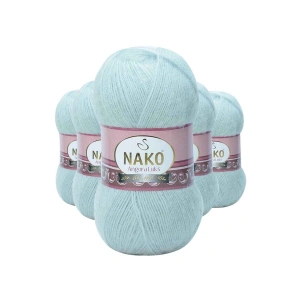 Hubrendy Tedarik 5 Adet Angora Lüks El Örgü İpi Saraylı Mint 10471