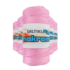 Hubrendy Tedarik 5 Adet Polyester Makrome İpi 1545 Pembe 100 gr