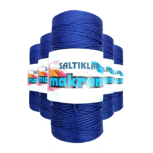 Hubrendy Tedarik 5 Adet Polyester Makrome İpi 370 Lacivert 100 gr