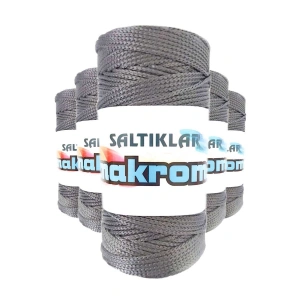 Hubrendy Tedarik 5 Adet Polyester Makrome İpi 423 Gri 100 gr