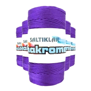 Hubrendy Tedarik 5 Adet Polyester Makrome İpi 4250 Mor 100 gr