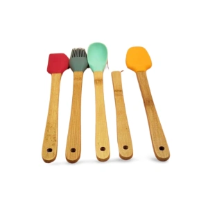 Hubrendy Tedarik 5 parça Silikon Kaşık ve Servis Takımı 20 cm