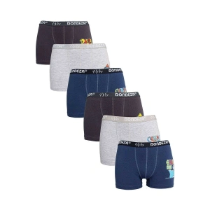 Hubrendy Tedarik 6 adet Düz Baskılı Erkek Çocuk Boxer 506