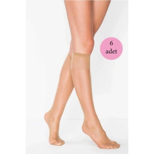 Hubrendy Tedarik 6 Adet Süper Ince 15 den Mat Pantolon Çorabı Bronz