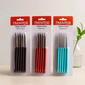 Hubrendy Tedarik 6lı Renkli Plastik Saplı Meyve Bıçağı