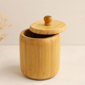 Hubrendy Tedarik Ahşap Bambu Kapaklı Şekerlik 9 cm