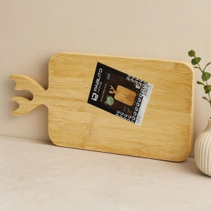 Hubrendy Tedarik Ahşap Bambu Kesim Panosu 22x36 cm (Geyik Boynuz Saplı)