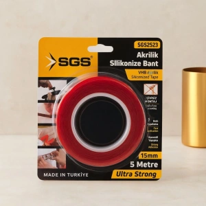 Hubrendy Tedarik Akrilik Silikonize Çift Taraflı Bant (VHB) 15mm x 5yd