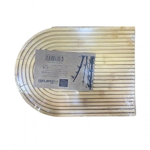 Hubrendy Tedarik Bambu Oval Çizgili Sunumluk