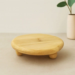 Hubrendy Tedarik Bambu Sunum Tabağı Ayaklı 11x11 cm