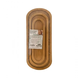 Hubrendy Tedarik Bambu Uzun Oval 3li Sunum Tepsisi