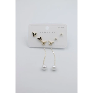 Hubrendy Tedarik Çoklu Set Küpe - Altın
