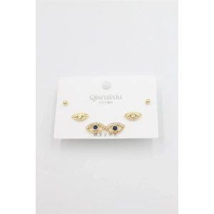 Hubrendy Tedarik Çoklu Set Küpe - Altın