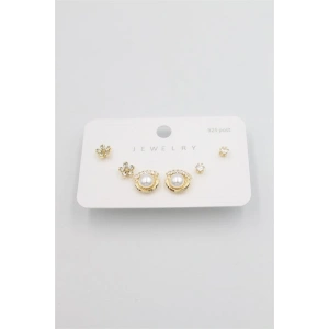 Hubrendy Tedarik Çoklu Set Küpe - Altın
