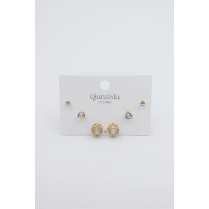 Hubrendy Tedarik Çoklu Set Küpe - Altın