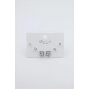 Hubrendy Tedarik Çoklu Set Küpe - Gümüş
