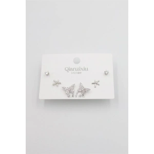 Hubrendy Tedarik Çoklu Set Küpe - Gümüş