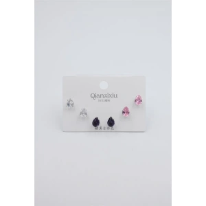 Hubrendy Tedarik Çoklu Set Küpe - Gümüş