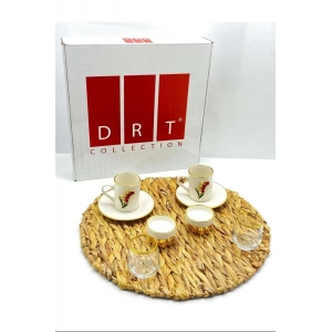 Hubrendy Tedarik Collection Kahve Seti Lale Royaleks-DRT-6060-5