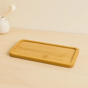 Hubrendy Tedarik Dikdörtgen Ahşap Bambu Yağdanlık Altlık 20x10 cm