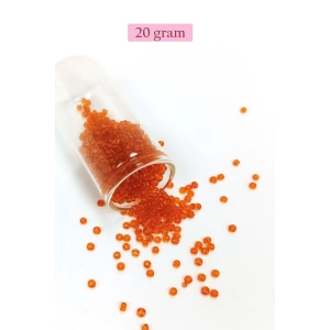 Hubrendy Tedarik Dökme Cam Kum Boncuk (8/0) 3 mm - 20 Gram - Şeffaf Turuncu - BNC165