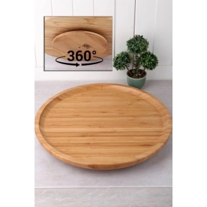 Hubrendy Tedarik Dönerli Bambu Sunum Tabağı 30 Cm Royaleks-DS3030