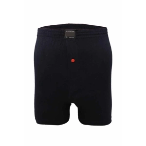 Hubrendy Tedarik Düğmeli Pamuklu Erkek Penye Boxer Lacivert - 1146A