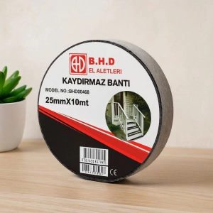 Hubrendy Tedarik Kaydırmaz Bant 25 mm x 10 m Siyah
