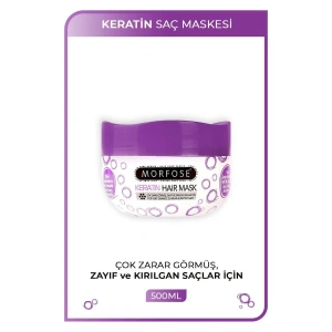Hubrendy Tedarik Keratin Saç Maskesi 500 ML  - Yıpranmış Saçlar için - mrfs