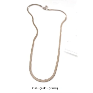 Hubrendy Tedarik Kısa İtalyan Çelik Kolye-45 CM - Gümüş