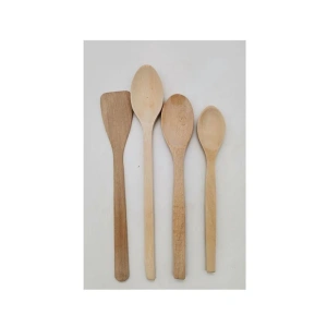 Hubrendy Tedarik Mutfak Ahşap Kaşık Set 4lü Balsa KS-04