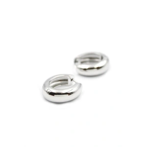 Hubrendy Tedarik Oval Halka Küpe - Gümüş