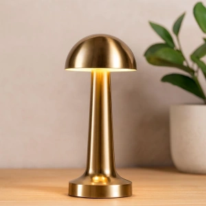 Hubrendy Tedarik Oval Metal Mantar Masa Lambası - Dokunmatik Type-C 3 Mod