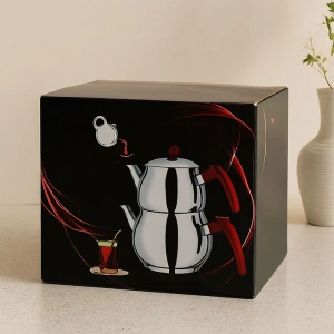 Hubrendy Tedarik Paslanmaz Çelik Çaydanlık Seti (1L + 2L) Küre Model