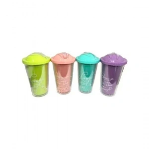 Hubrendy Tedarik Pastel Renk Pipetli Bardak Matara 450 ml